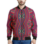 Red Tribal Ethnic Mandala Print Men's Bomber Jacket
