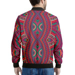 Red Tribal Ethnic Mandala Print Men's Bomber Jacket