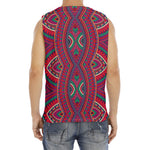 Red Tribal Ethnic Mandala Print Men's Fitness Tank Top
