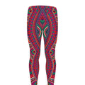 Red Tribal Ethnic Mandala Print Men's Leggings