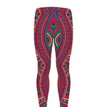 Red Tribal Ethnic Mandala Print Men's leggings