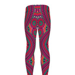 Red Tribal Ethnic Mandala Print Men's leggings