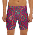Red Tribal Ethnic Mandala Print Men's Long Boxer Briefs