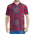 Red Tribal Ethnic Mandala Print Men's Polo Shirt