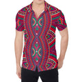 Red Tribal Ethnic Mandala Print Men's Shirt