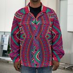 Red Tribal Ethnic Mandala Print Men's Shirt Jacket
