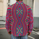 Red Tribal Ethnic Mandala Print Men's Shirt Jacket