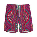 Red Tribal Ethnic Mandala Print Men's Sports Shorts