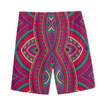Red Tribal Ethnic Mandala Print Men's Sports Shorts