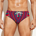 Red Tribal Ethnic Mandala Print Men's Swim Briefs
