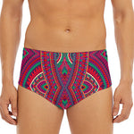 Red Tribal Ethnic Mandala Print Men's Triangle Swim Briefs