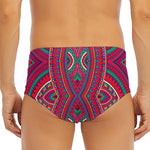 Red Tribal Ethnic Mandala Print Men's Triangle Swim Briefs