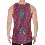 Red Tribal Ethnic Mandala Print Men's Velvet Tank Top