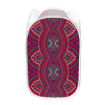 Red Tribal Ethnic Mandala Print Mesh Laundry Hamper