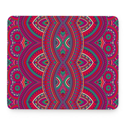 Red Tribal Ethnic Mandala Print Mouse Pad