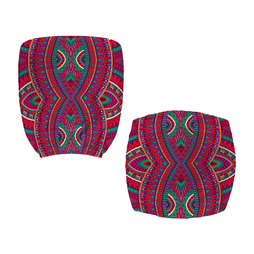 Red Tribal Ethnic Mandala Print Office Chair Cover