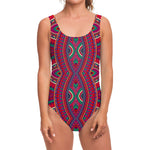Red Tribal Ethnic Mandala Print One Piece Swimsuit