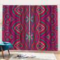 Red Tribal Ethnic Mandala Print Pencil Pleat Curtains