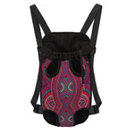 Red Tribal Ethnic Mandala Print Pet Carrier Backpack