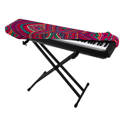 Red Tribal Ethnic Mandala Print Piano Keyboard Cover
