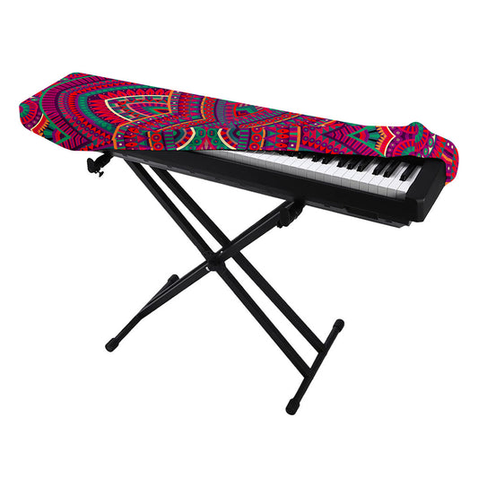 Red Tribal Ethnic Mandala Print Piano Keyboard Cover