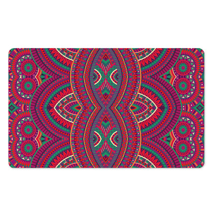 Red Tribal Ethnic Mandala Print Polyester Doormat