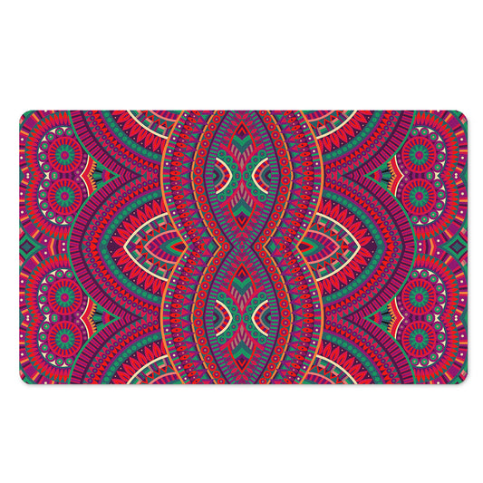 Red Tribal Ethnic Mandala Print Polyester Doormat