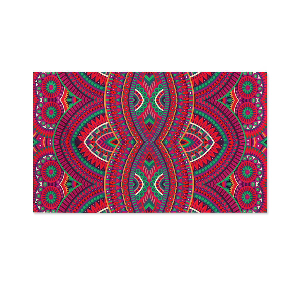 Red Tribal Ethnic Mandala Print Polyester Flag