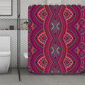 Red Tribal Ethnic Mandala Print Polyester Shower Curtain