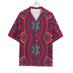 Red Tribal Ethnic Mandala Print Rayon Hawaiian Shirt