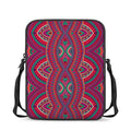 Red Tribal Ethnic Mandala Print Rectangular Crossbody Bag