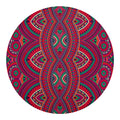 Red Tribal Ethnic Mandala Print Round Blanket