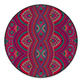 Red Tribal Ethnic Mandala Print Round Floor Mat