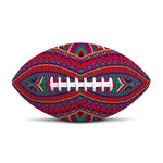 Red Tribal Ethnic Mandala Print Rugby Ball
