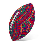 Red Tribal Ethnic Mandala Print Rugby Ball