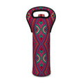 Red Tribal Ethnic Mandala Print Single Neoprene Wine Tote