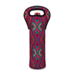 Red Tribal Ethnic Mandala Print Single Neoprene Wine Tote