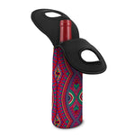 Red Tribal Ethnic Mandala Print Single Neoprene Wine Tote