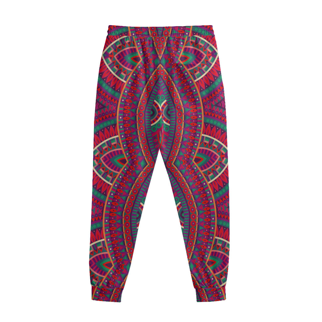 Red Tribal Ethnic Mandala Print Sweatpants