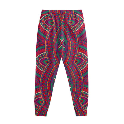 Red Tribal Ethnic Mandala Print Sweatpants