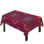 Red Tribal Ethnic Mandala Print Tablecloth