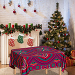 Red Tribal Ethnic Mandala Print Tablecloth
