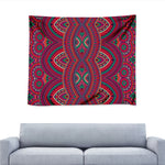 Red Tribal Ethnic Mandala Print Tapestry