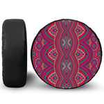 Red Tribal Ethnic Mandala Print Tire Cover