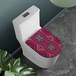Red Tribal Ethnic Mandala Print Toilet Lid Cover