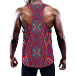 Red Tribal Ethnic Mandala Print Training Tank Top