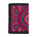 Red Tribal Ethnic Mandala Print Trifold Wallet