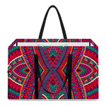 Red Tribal Ethnic Mandala Print Utility Tote Bag