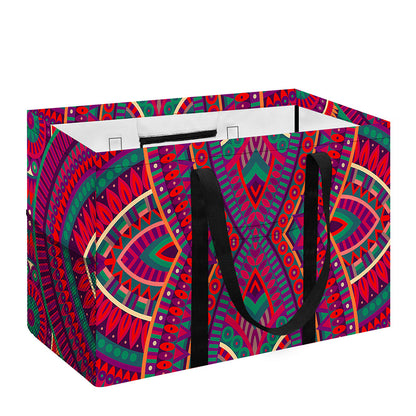 Red Tribal Ethnic Mandala Print Utility Tote Bag