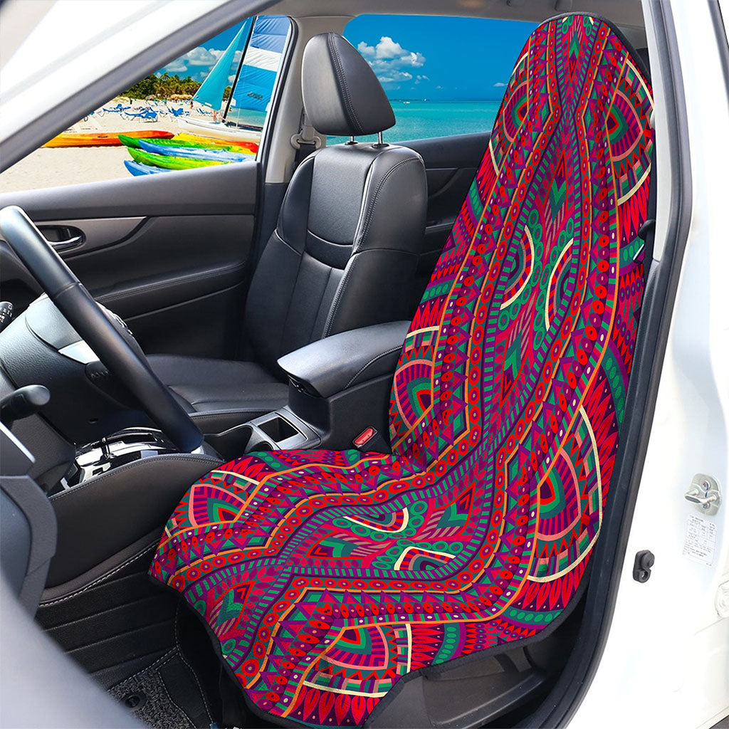 Red Tribal Ethnic Mandala Print Waterproof Car Seat Cover